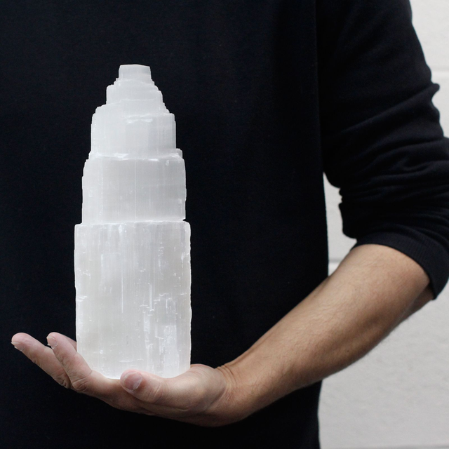 Selenite Tower Lamps