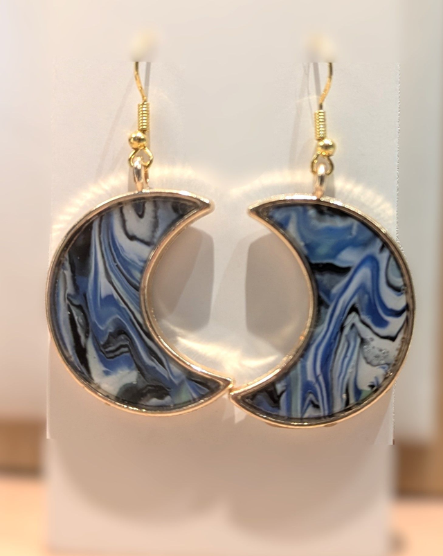 Boucles d'oreilles demi lune vague