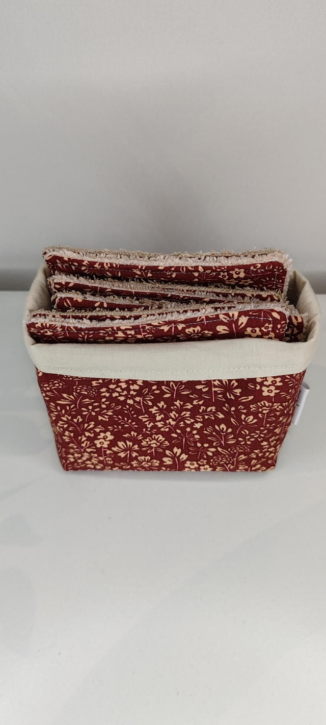 Lingettes lavables &quot;FLANELLE Bordeaux&quot;