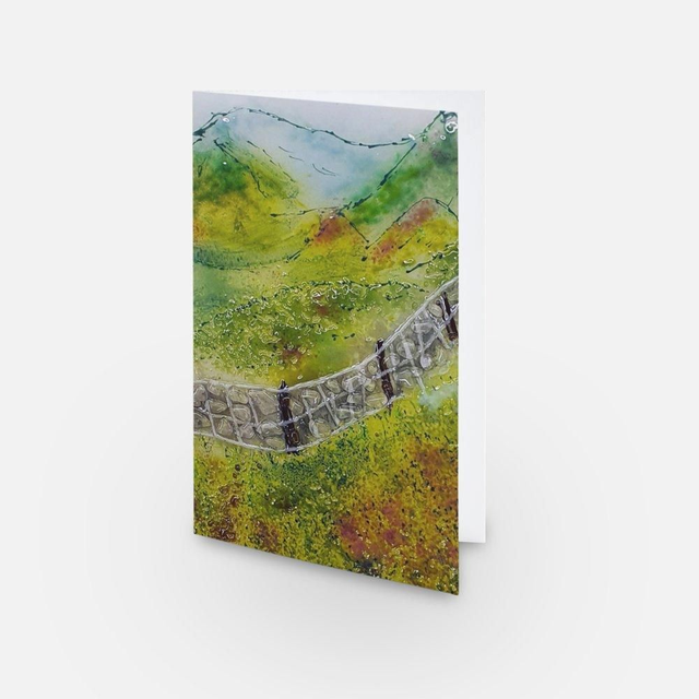 Heather Lake District landscape artwork greeting card 