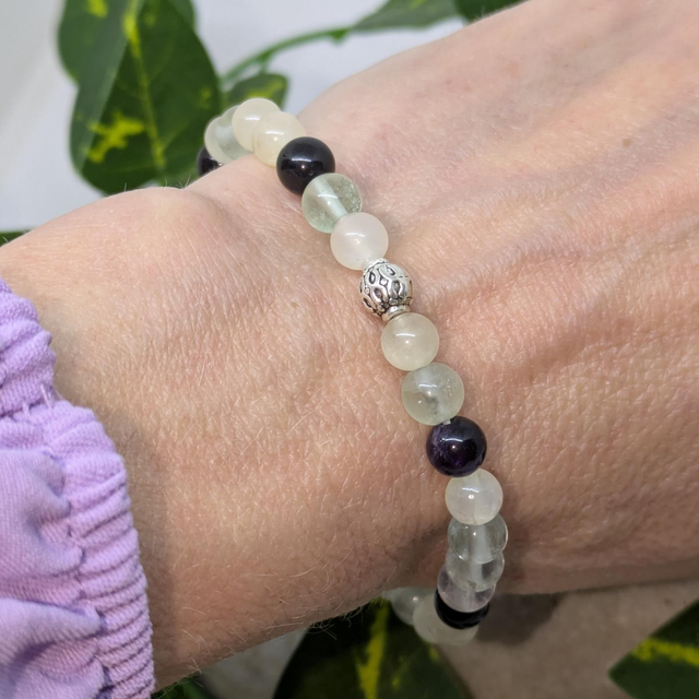 Bracelet "Fluorite mixte" 6mm BR-036