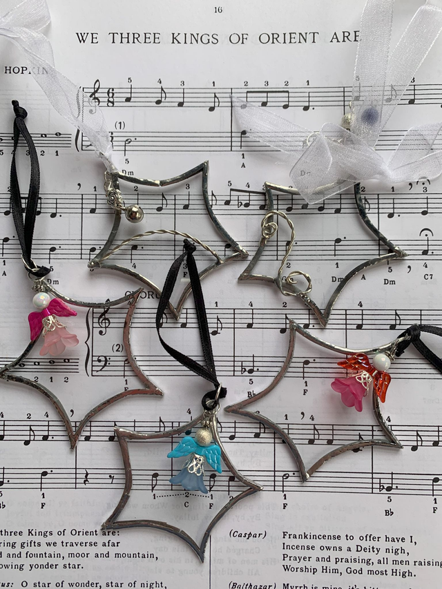 Christmas Star Glass Hanging Tree Decorations