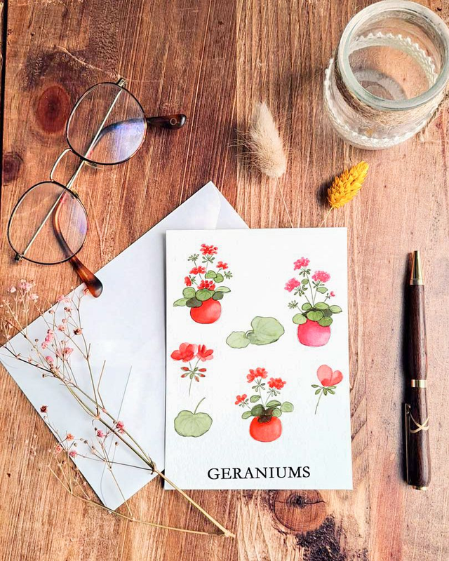 Carte Géraniums