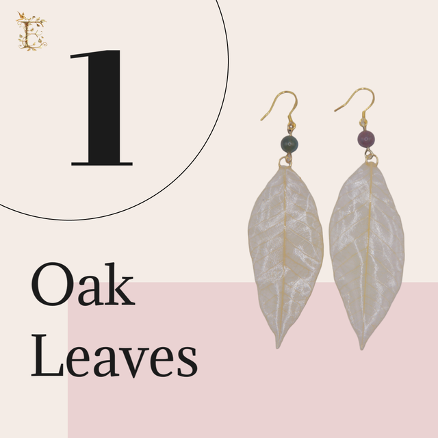 Real Leaf Hoop Earrings