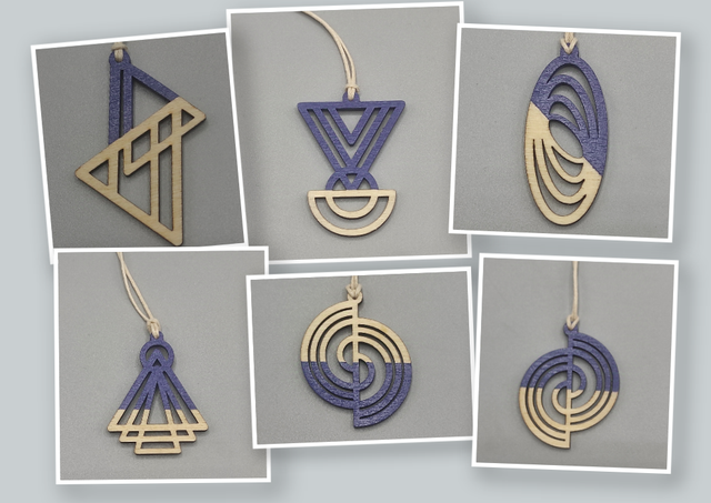 Pendentifs Peints: Bleu