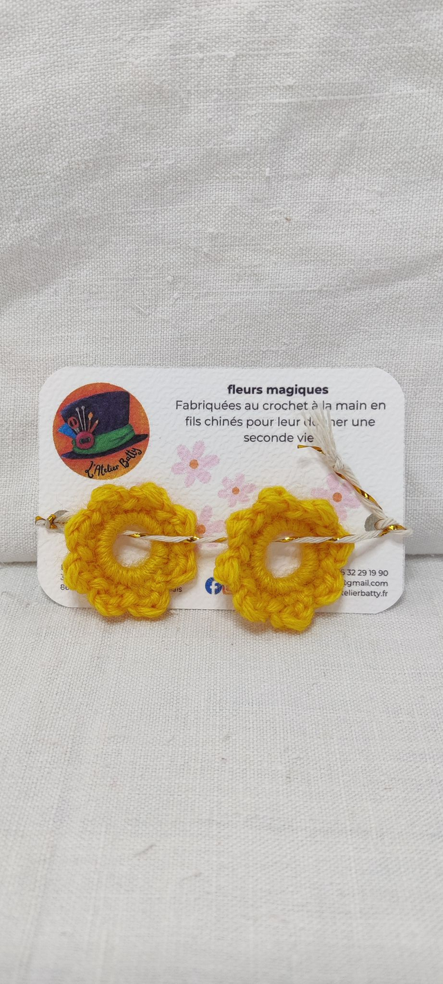 Duo Fleurs Pampilles Anémonettes Jaune tournesol