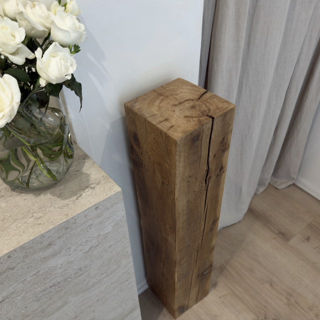 200 Year Old Reclaimed Solid Oak Plinth