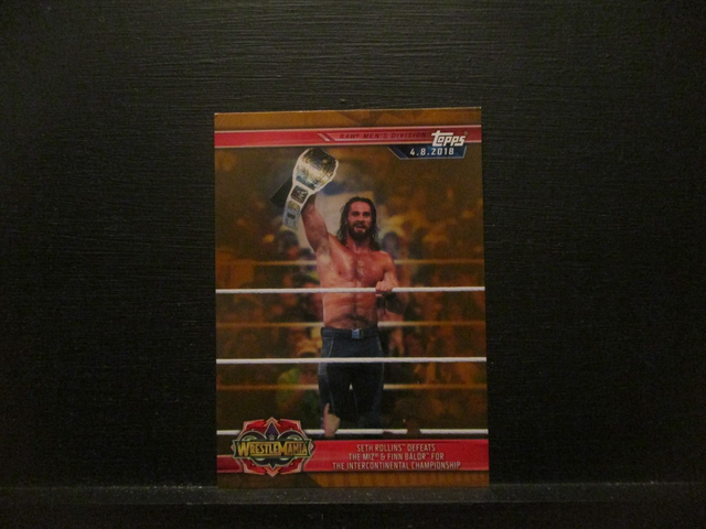 Seth Rollins Defeats The Miz &amp; Finn Balor For The Intercontinental Championship - Brown Champions Original Trading Card #35