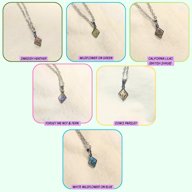 "Diamond" Rhombus Pendant | Necklaces | Real Flowers