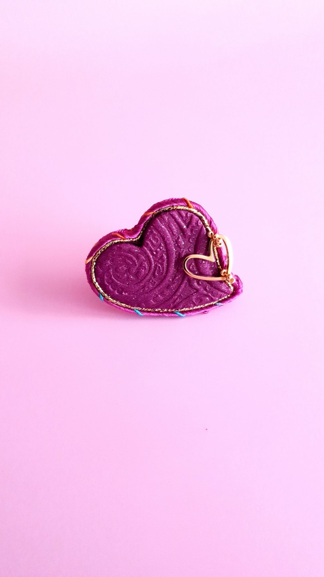 Bague Coups de coeur prune et doré