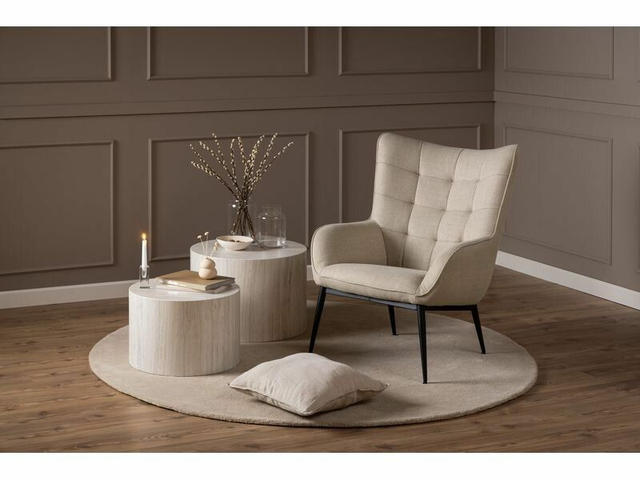 AC Design Fauteuil Redding Acier/Textile, Beige