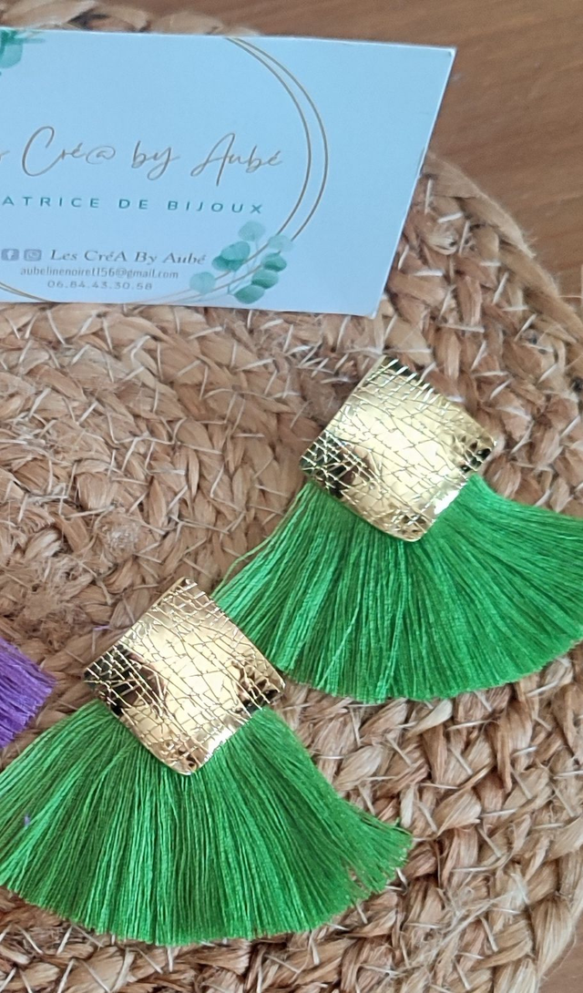 BO MINI BOHEME GOLD / POMPONS VERT PELOUSE 0000351