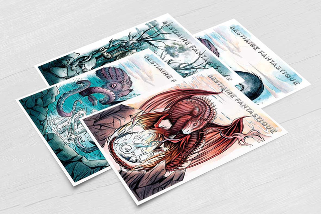 Lot de 4 Mini Affiches fantastiques