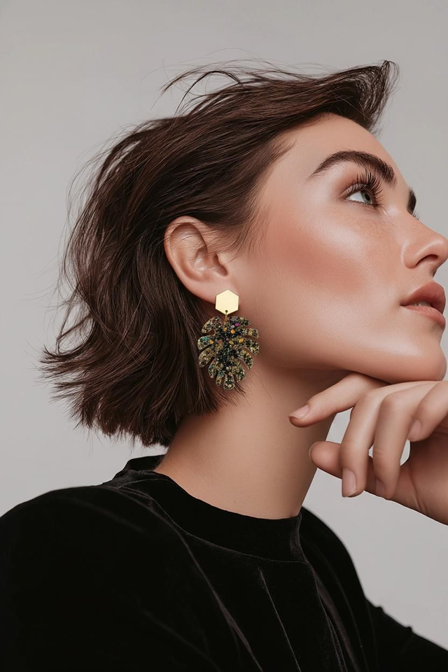 Boucle palmier - Collection Champagne nocturne 