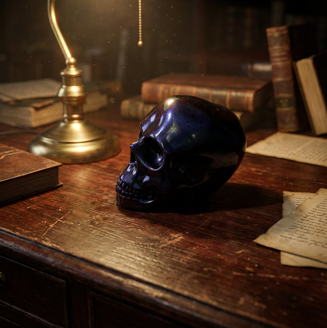 JJ0030 - Small Skull Navy Blue