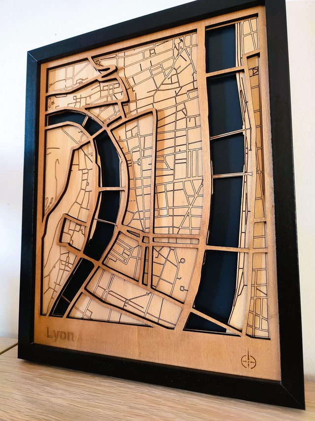 B07 – Carte de Lyon 3D – Décoration Murale