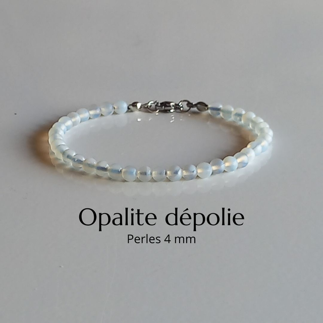 Bracelet fermoir en Opalite dépolie