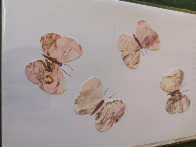 Pink, gold, purple butterfly card