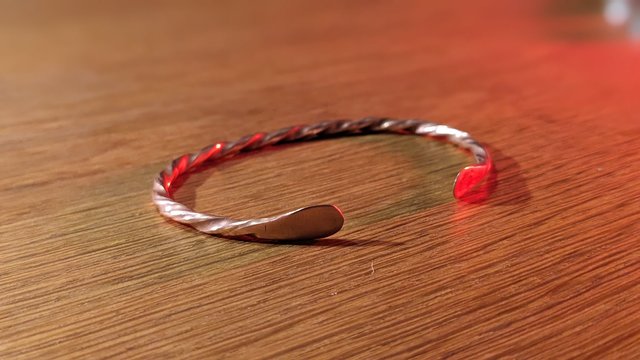 Simple twisted copper bracelet