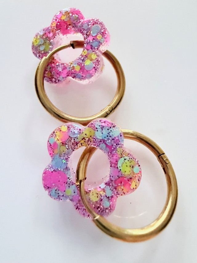 PAMPILLES EDEN rose multi paillettes