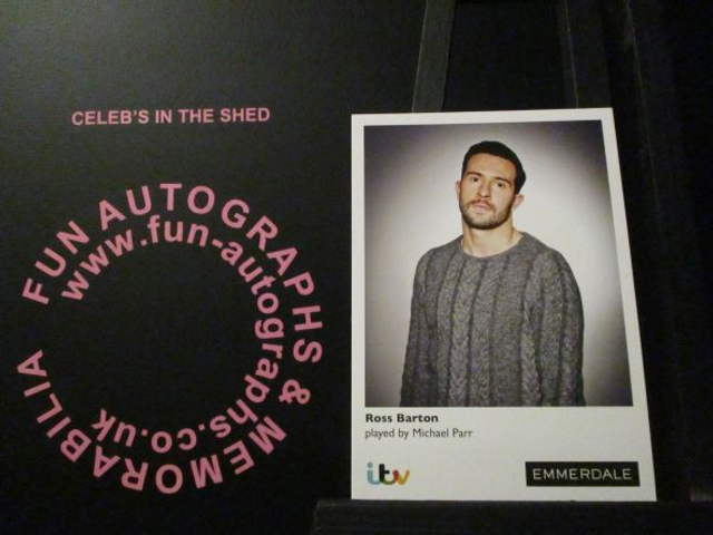 Michael Parr (Ross Barton) Original Emmerdale Coloured Itv Logo Cast Card