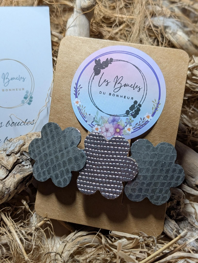 Barrette gris argenté b002