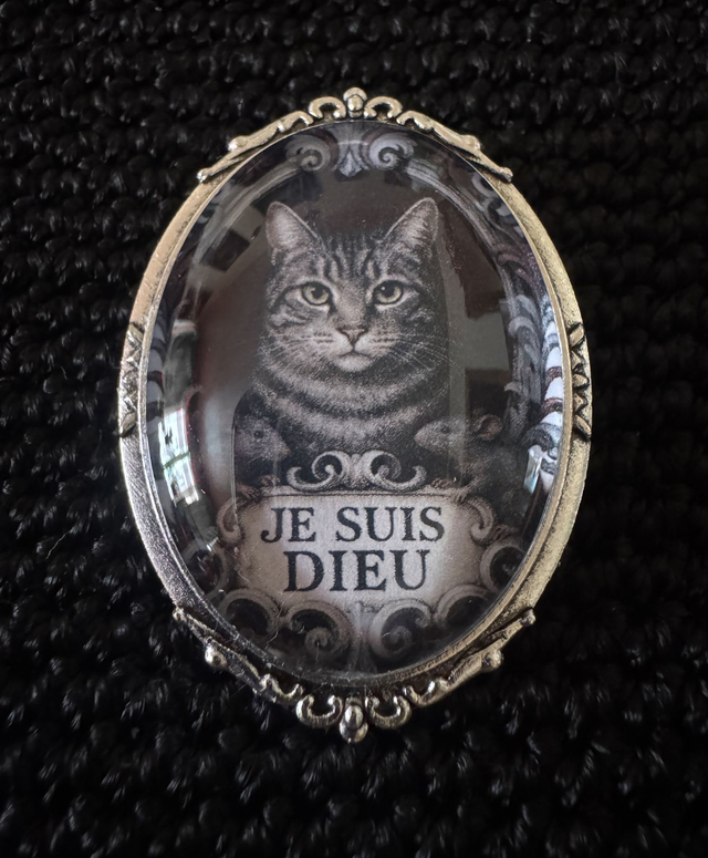 Broche chat gris tigré 1