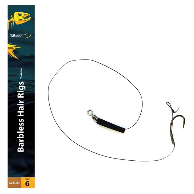 WSB BARBLESS HAIR RIGS - SIZE 8 - 2 PER PACKET