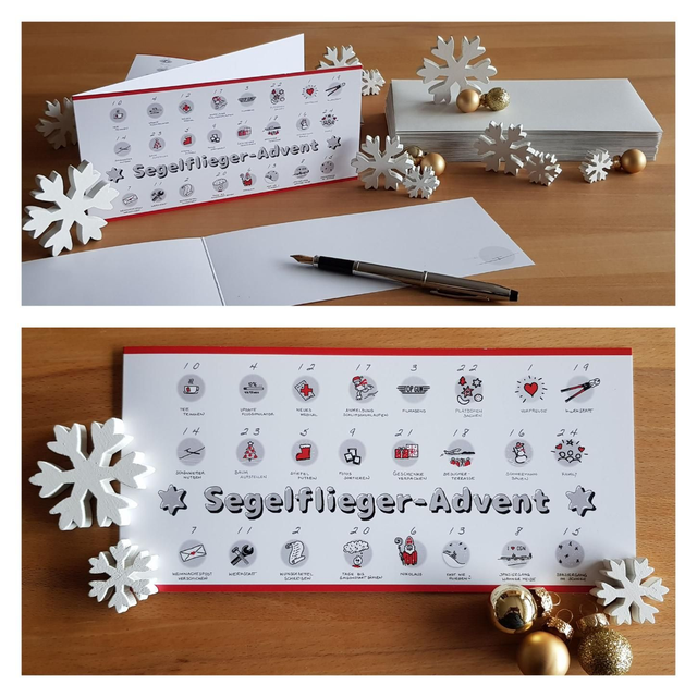 Weihnachtskarte Segelflug "Advent"