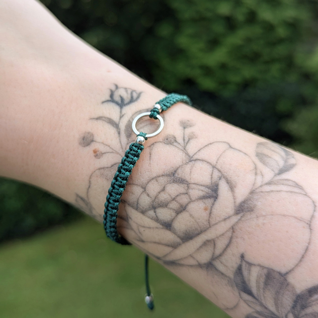 Ring Ø8mm - makramee Armband mit Edelstahlverbinder