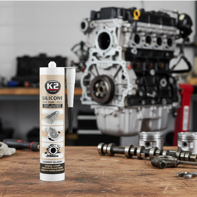 K2 ČERNÝ SILIKON + 350 ° C 300 G - Vysokoteplotní černý silikon B200