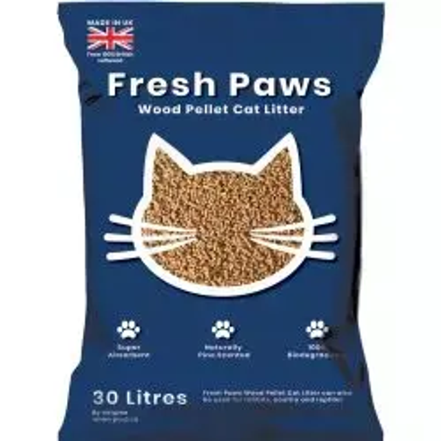 Fresh Paws Wood Pellet Cat Litter 30Ltr