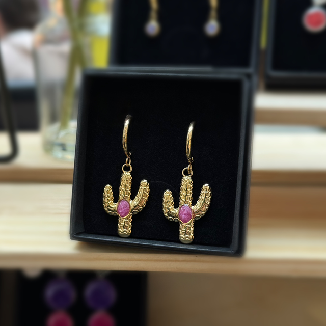 Cactus Hoop Earrings