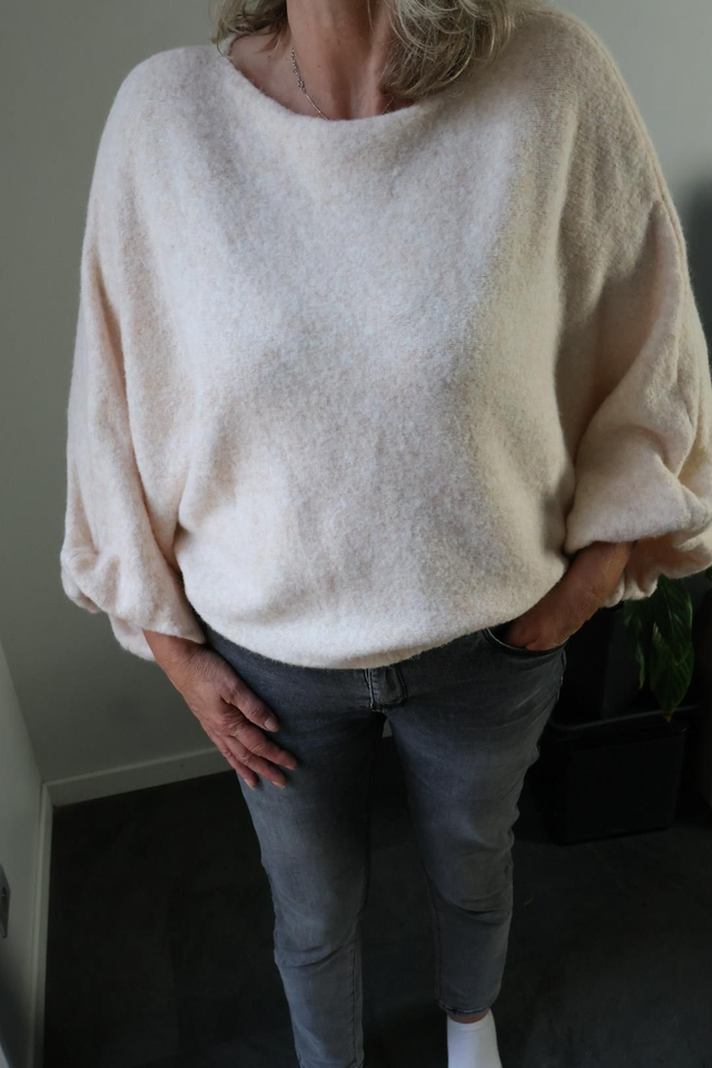 Pull crème manche ballon 