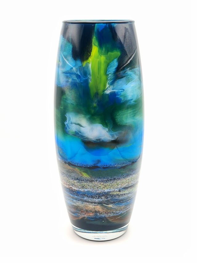 Large Oval Harris Winter Storm Glass Vessel