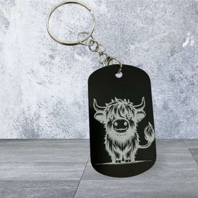 Aluminum Keyring - Highland Cow