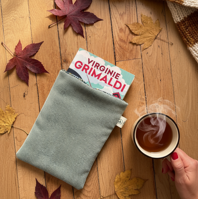 Pochette livre ou liseuse - vert d’eau