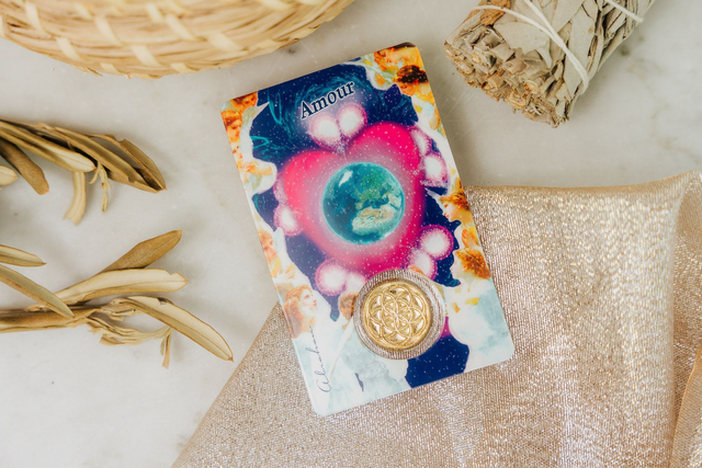 Médaille sur carte Amour