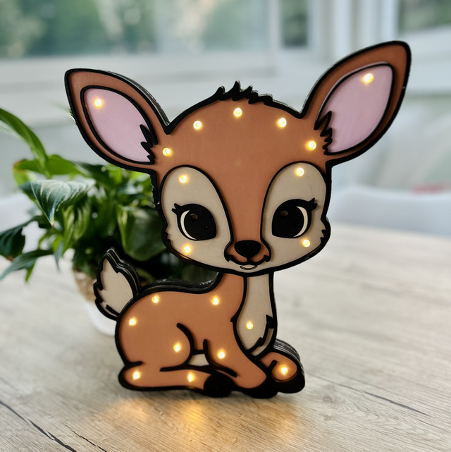 Veilleuse biche personnalisée – Pièce artisanale