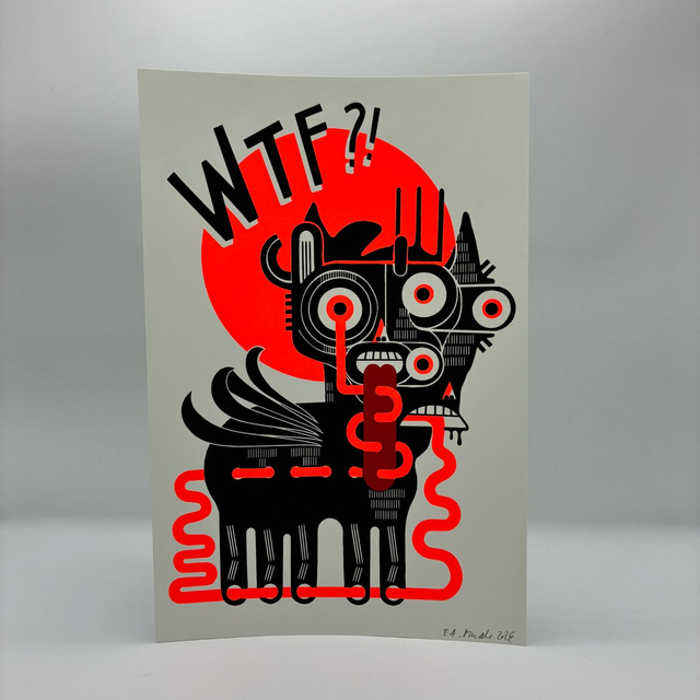 Siebdruck "WTF?"