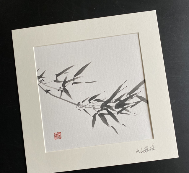 Original hand made bamboo painting Window Mount,19cm*19m