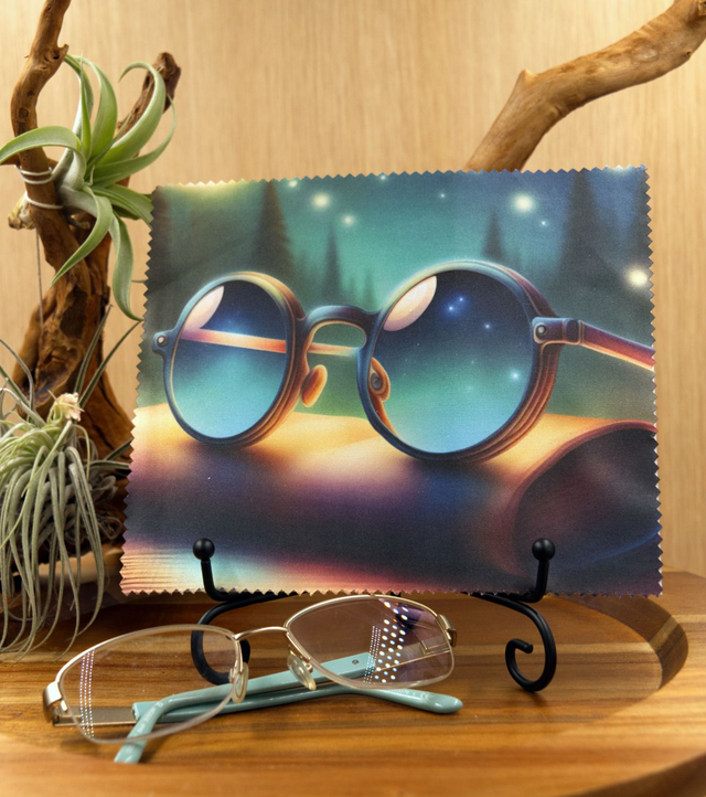 Cleaning Cloth: Round-Rimmed Spectacles Microfibre Cloth for Glasses, Screens &amp; More