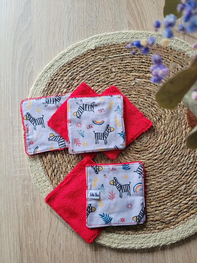 Lingettes Zèbre / rouge