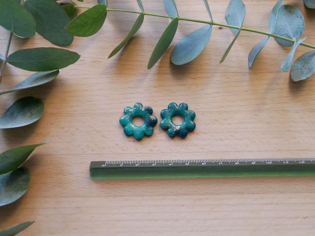 Bloom 8 pétales vert encre