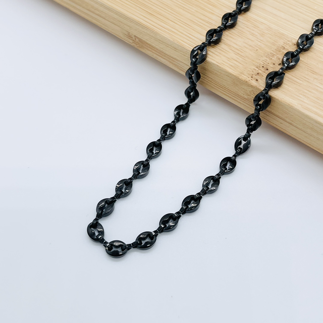 Collier maille grain de café 4mm noir homme 