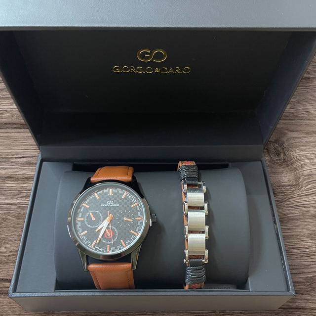 Coffret homme montre + bracelet 