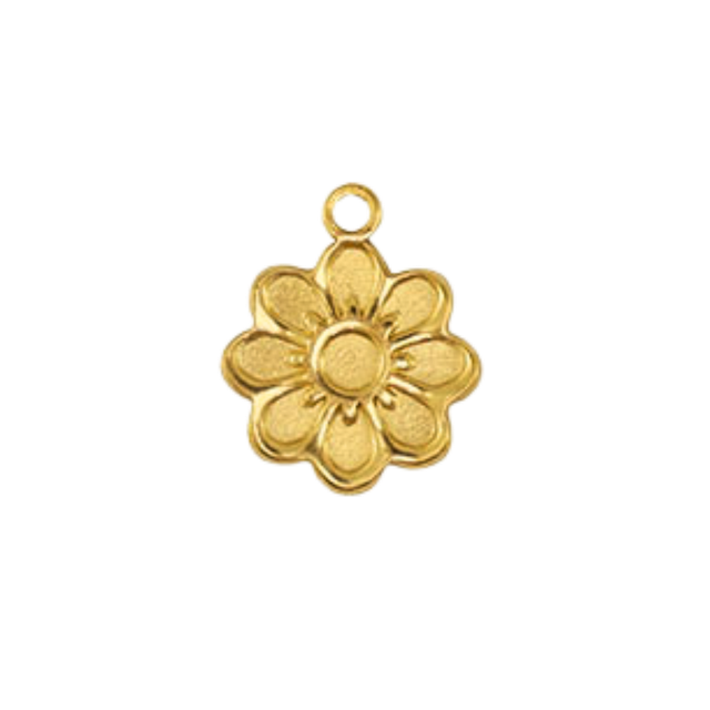 12 - Breloque fleurs dorée