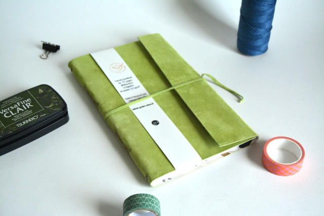 Carnet de voyage vert PASTEL