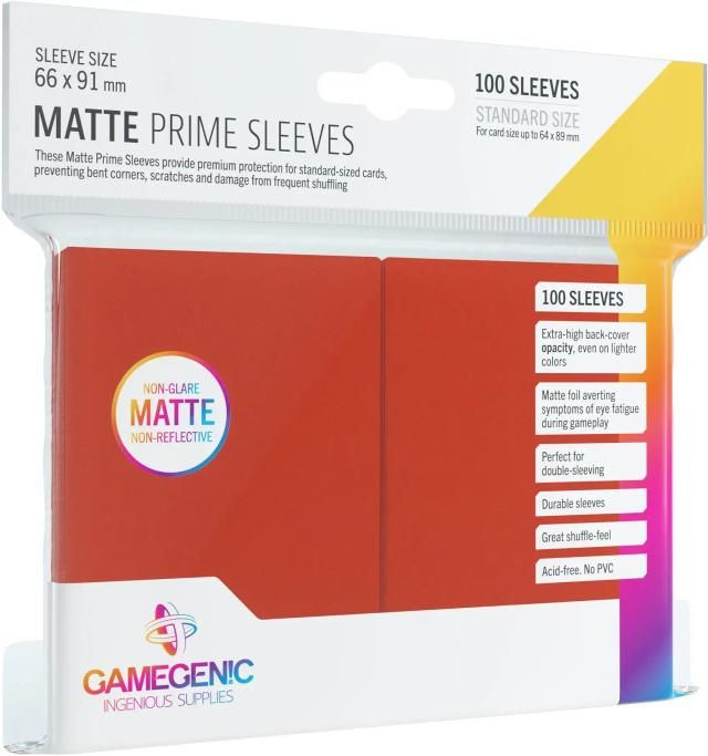 Gamegenic Matte Prime Standard Card Sleeves - Red
