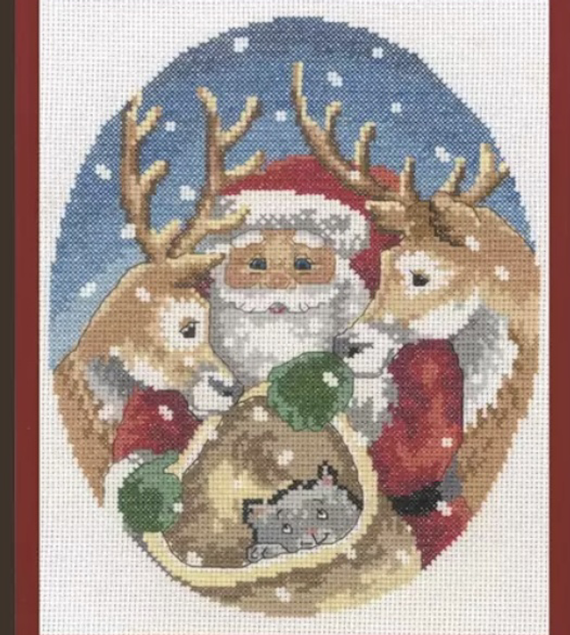 Permin Stowaway Kitten Christmas Cross Stitch Kit
